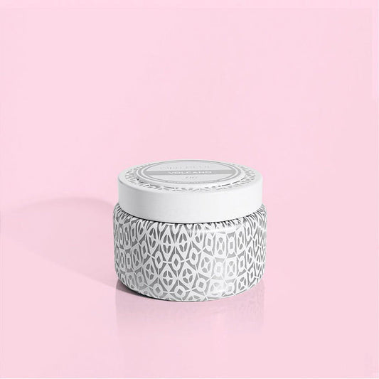 Volcano Signature Printed Travel Tin - White