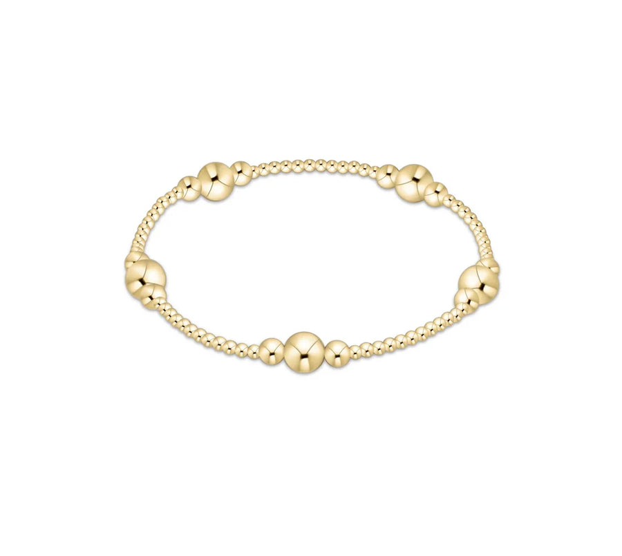 Classic Gold Purpose Pattern 6mm Bead Bracelet