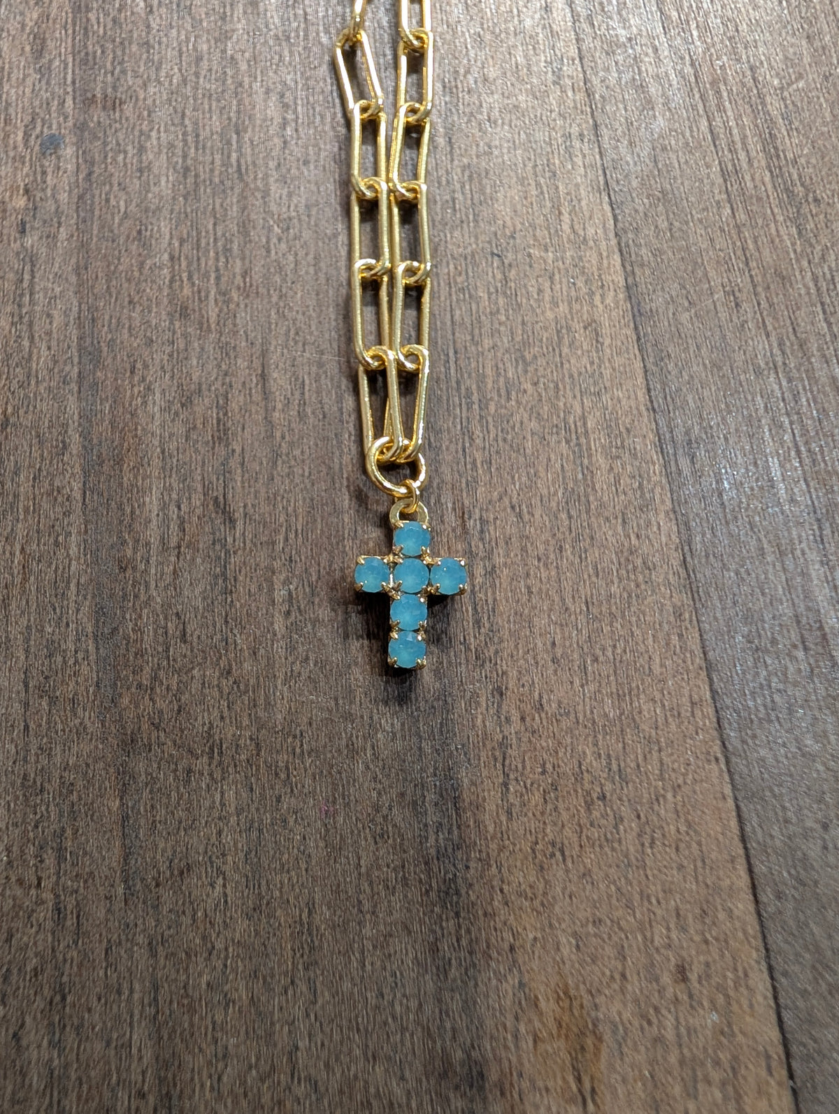 Carly Cross Pendant Necklace - Pacific Opal