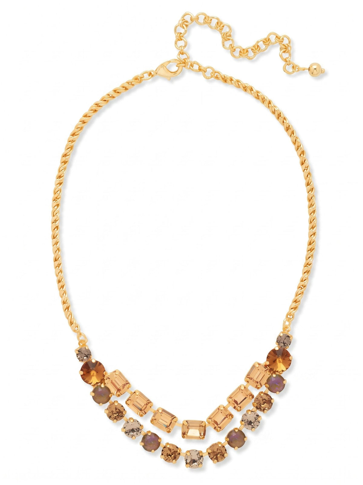 Zelie Tennis Necklace - Honey Bourbon