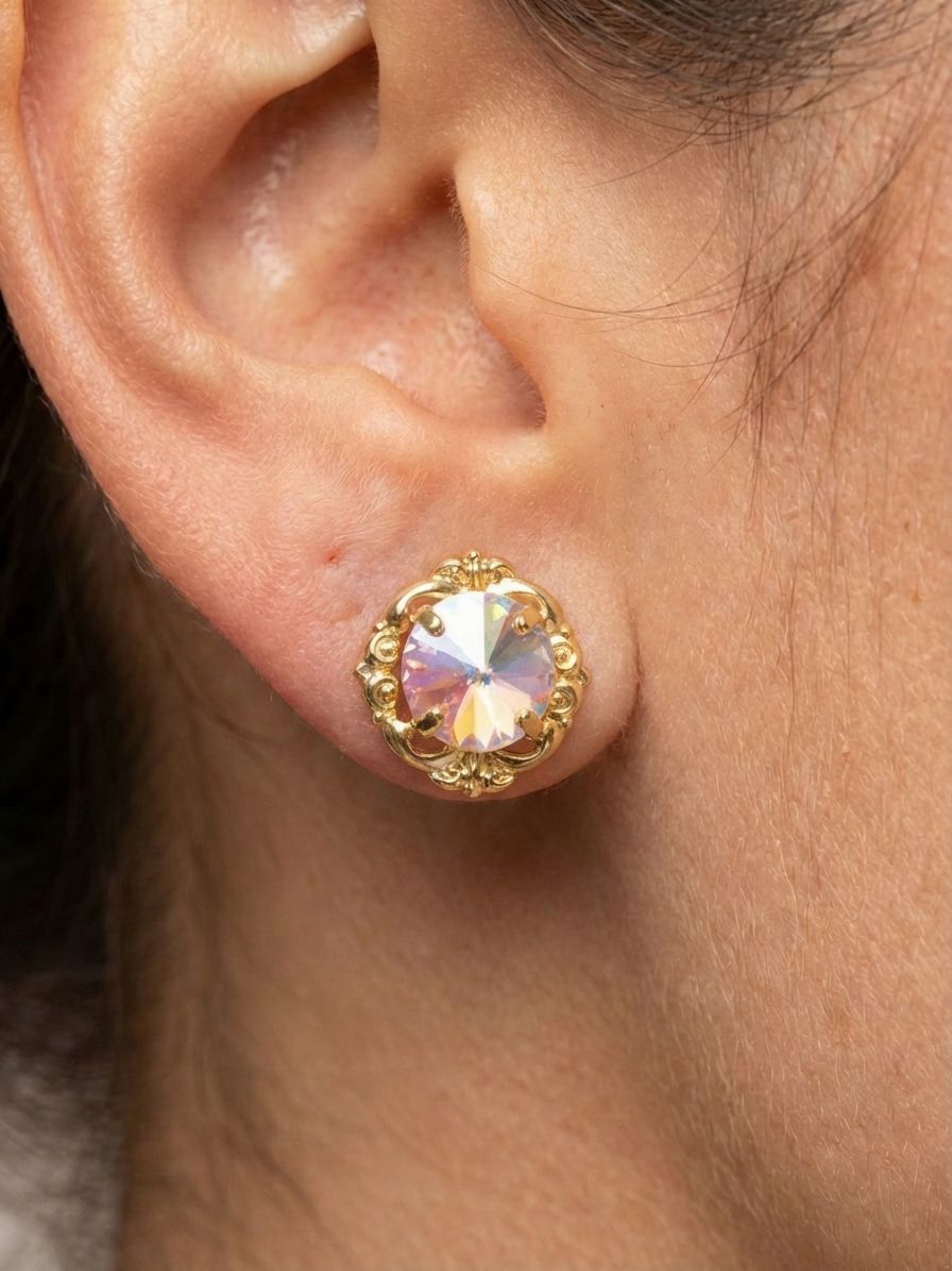 Lori Stud Earring- Light Rose AB