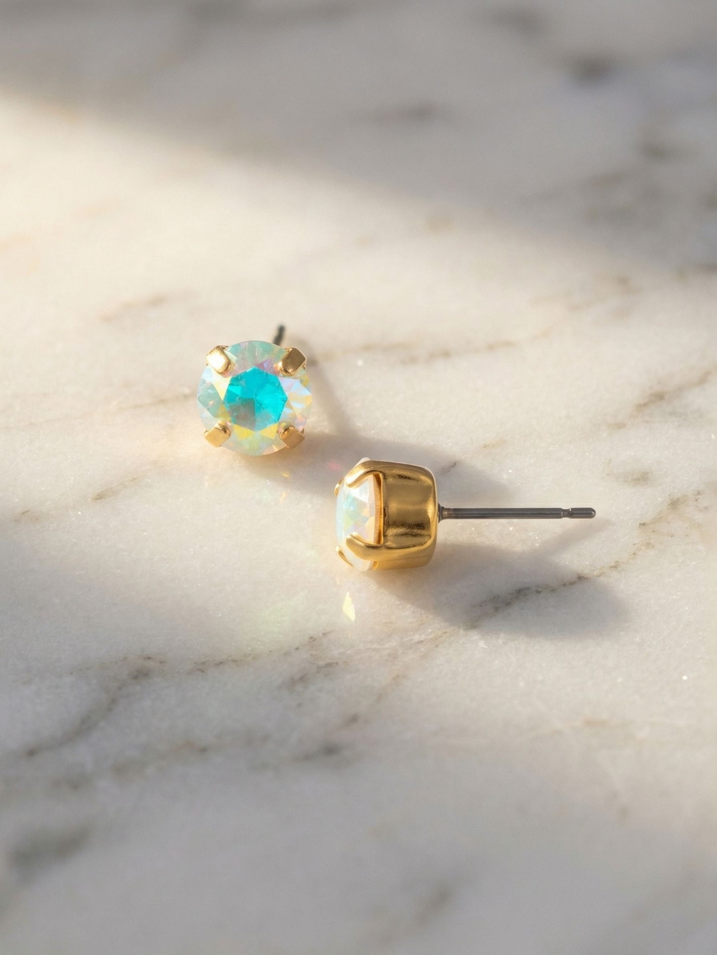 Simple Stud Earrings - Crystal AB
