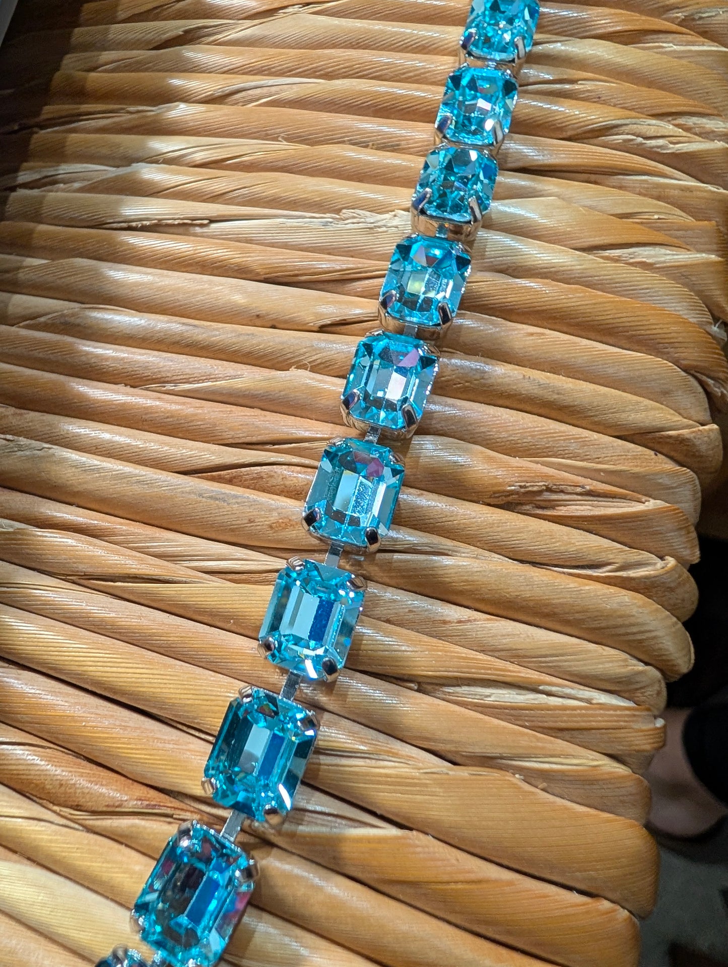 Octavia Repeating Tennis Bracelet-Aquamarine (Palladium)