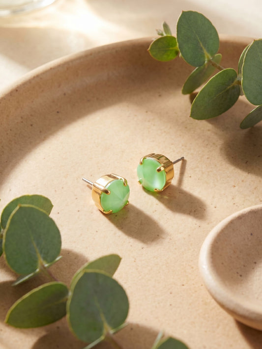 London Stud Earrings- Lime Green Delite
