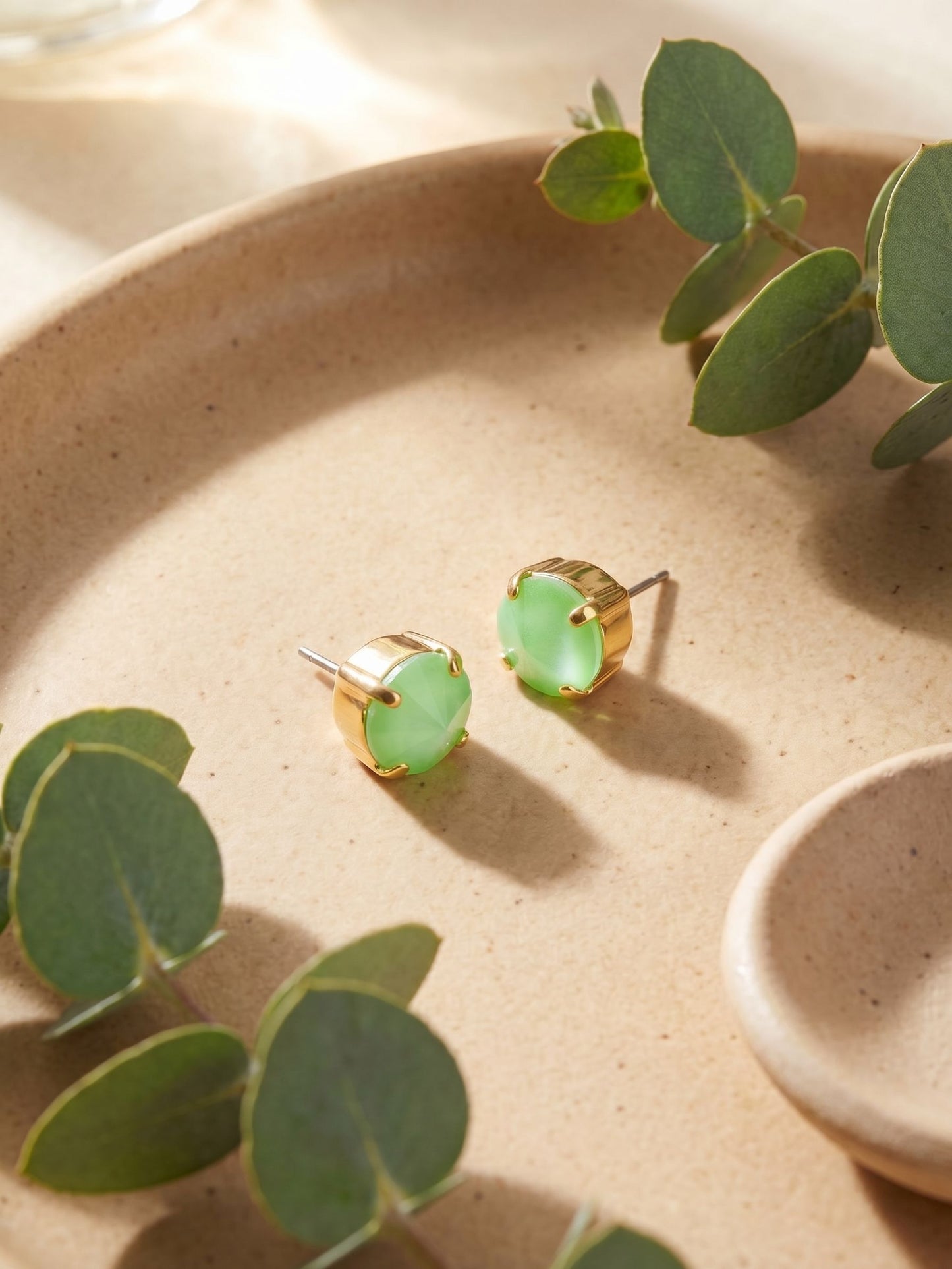 London Stud Earrings- Electric Green