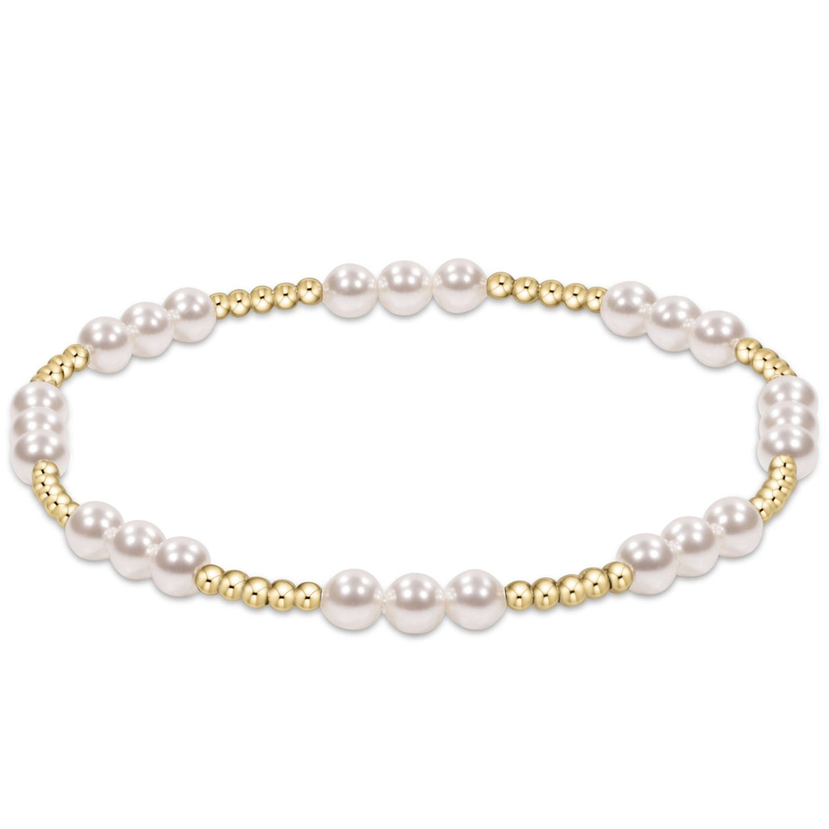 Classic Joy Pattern 4mm Bracelet -Pearl