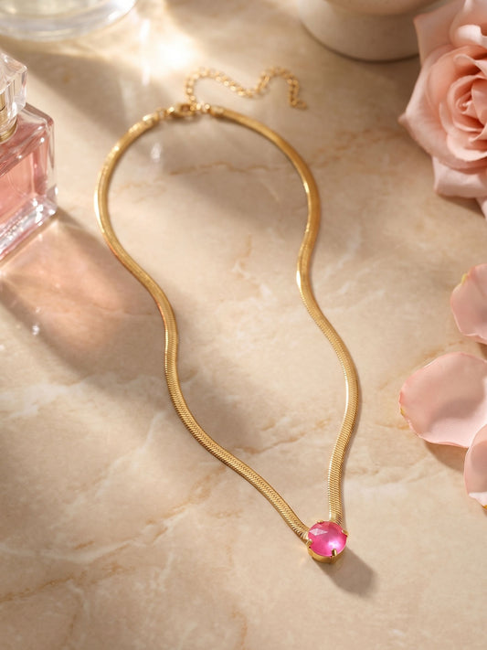 Rowan Pendant Necklace-Electric Pink