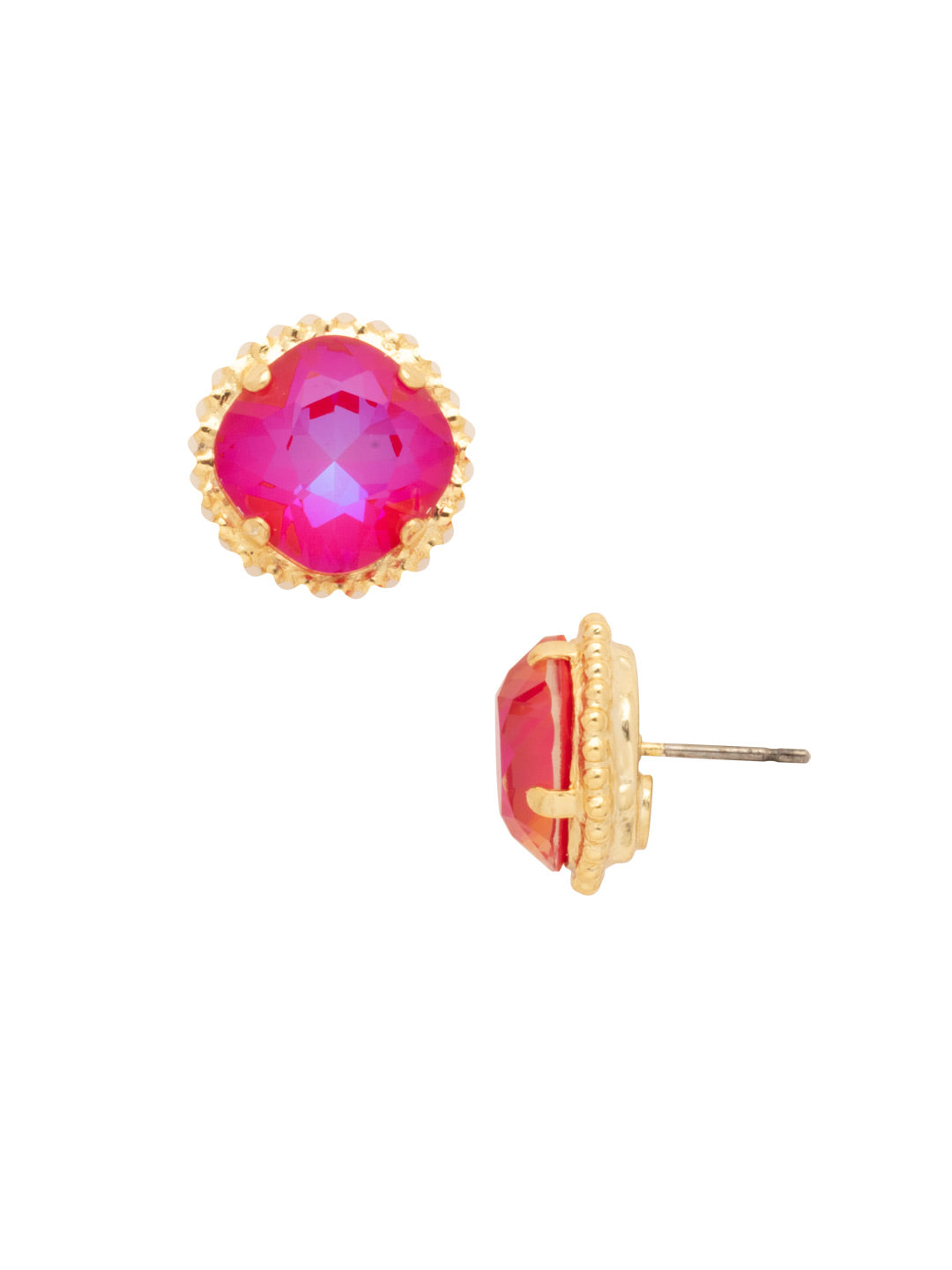 Cushion Cut Solitaire Earrings - Red Carpet