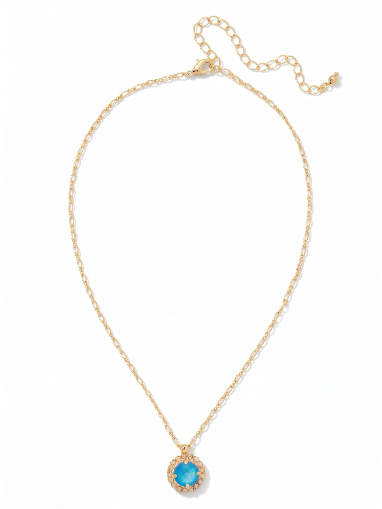 Electric Blue Shiny Pendant Necklace