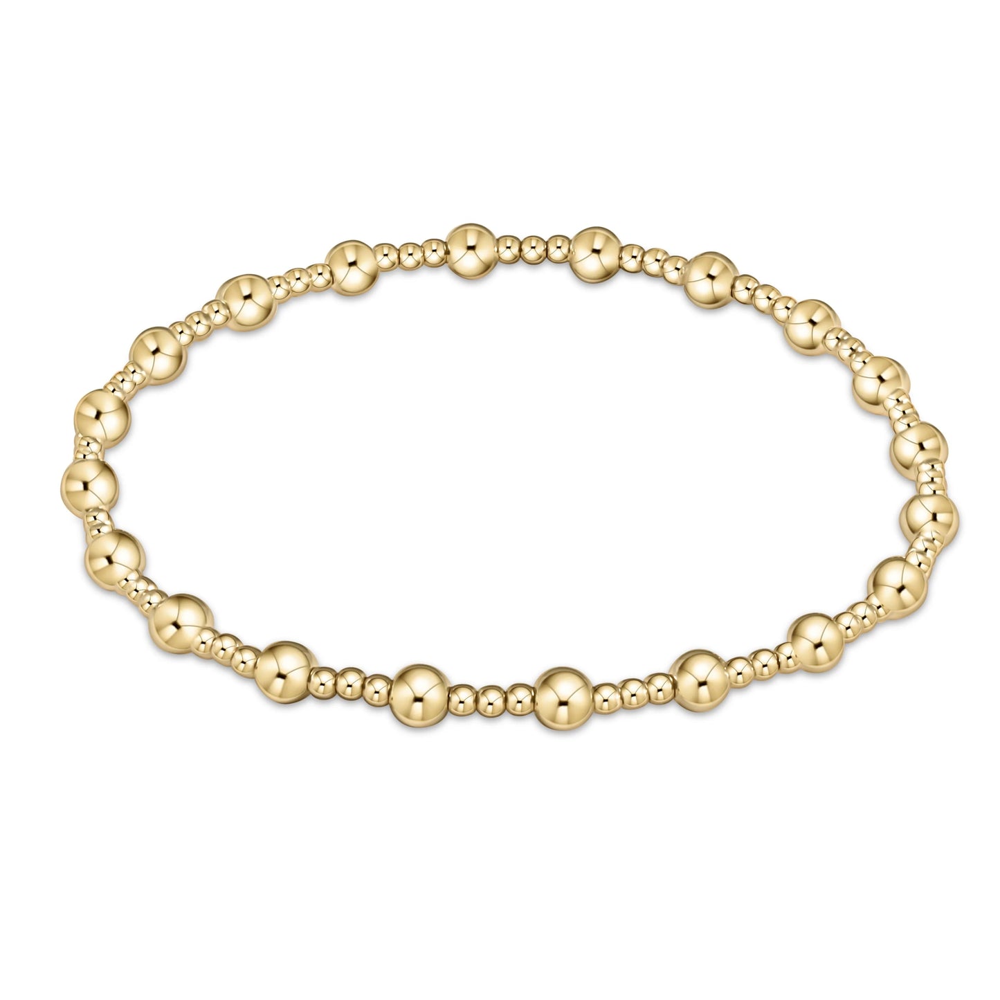 Sincerity Pattern 4mm Bead Bracelet- Gold