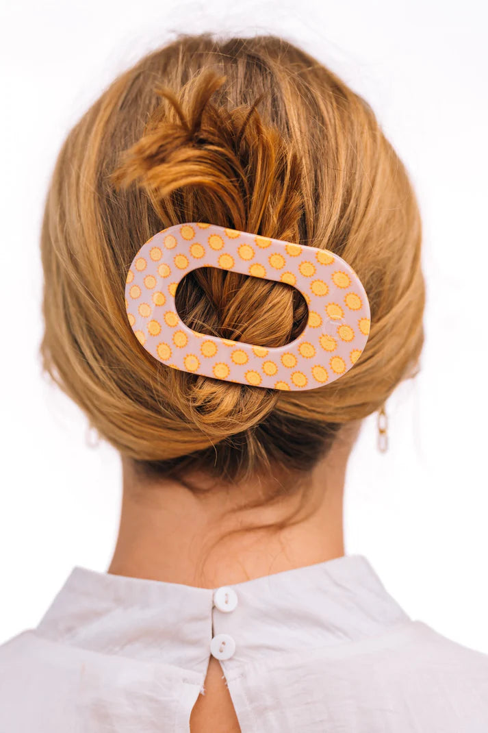 Sunny Days Ahead Medium Flat Round Hair Clip
