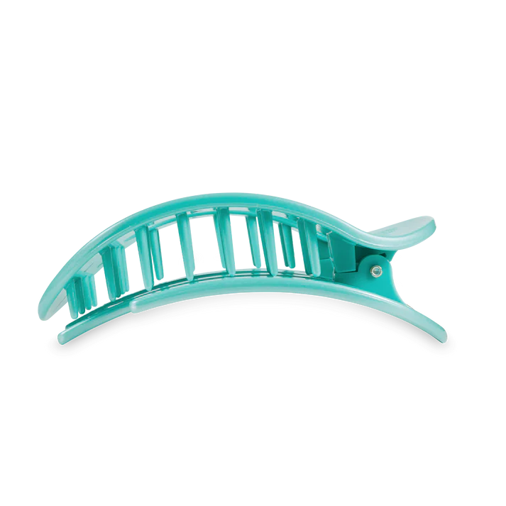 Totally Turquoise Large Flat Round Hair Clip