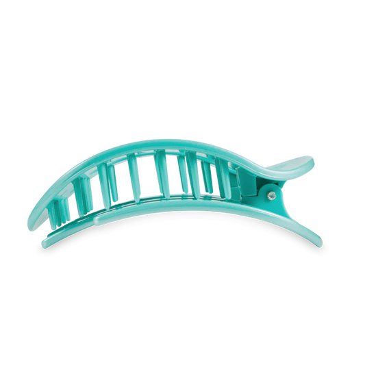 Totally Turquoise Medium Flat Round Hair Clip