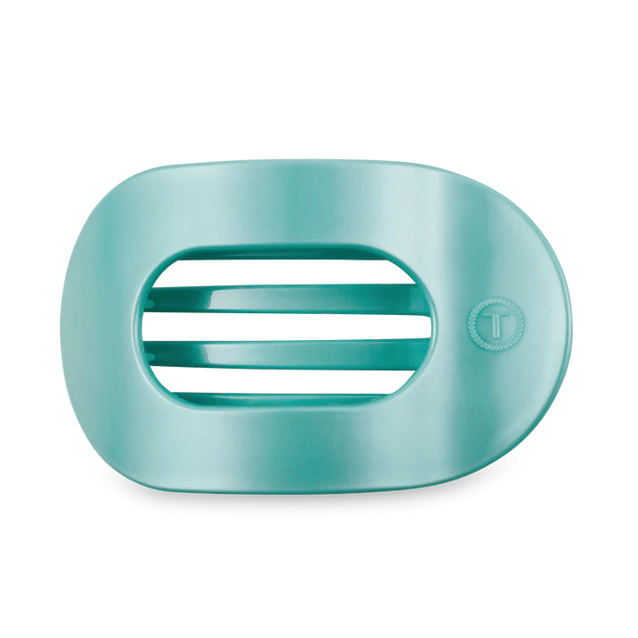 Totally Turquoise Large Flat Round Hair Clip