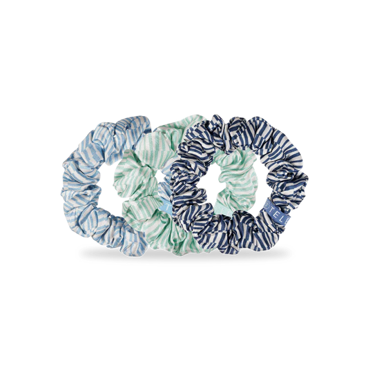Totally Turquoise 3-pack Large Silk Scrunchies