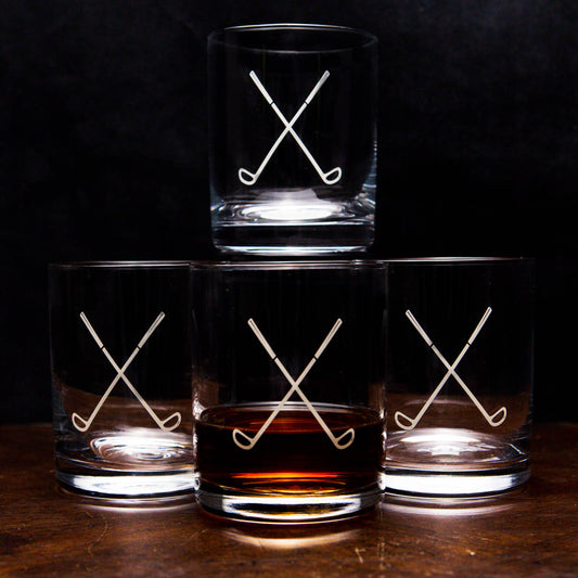 TRS Golf Rocks Glass Set of 4