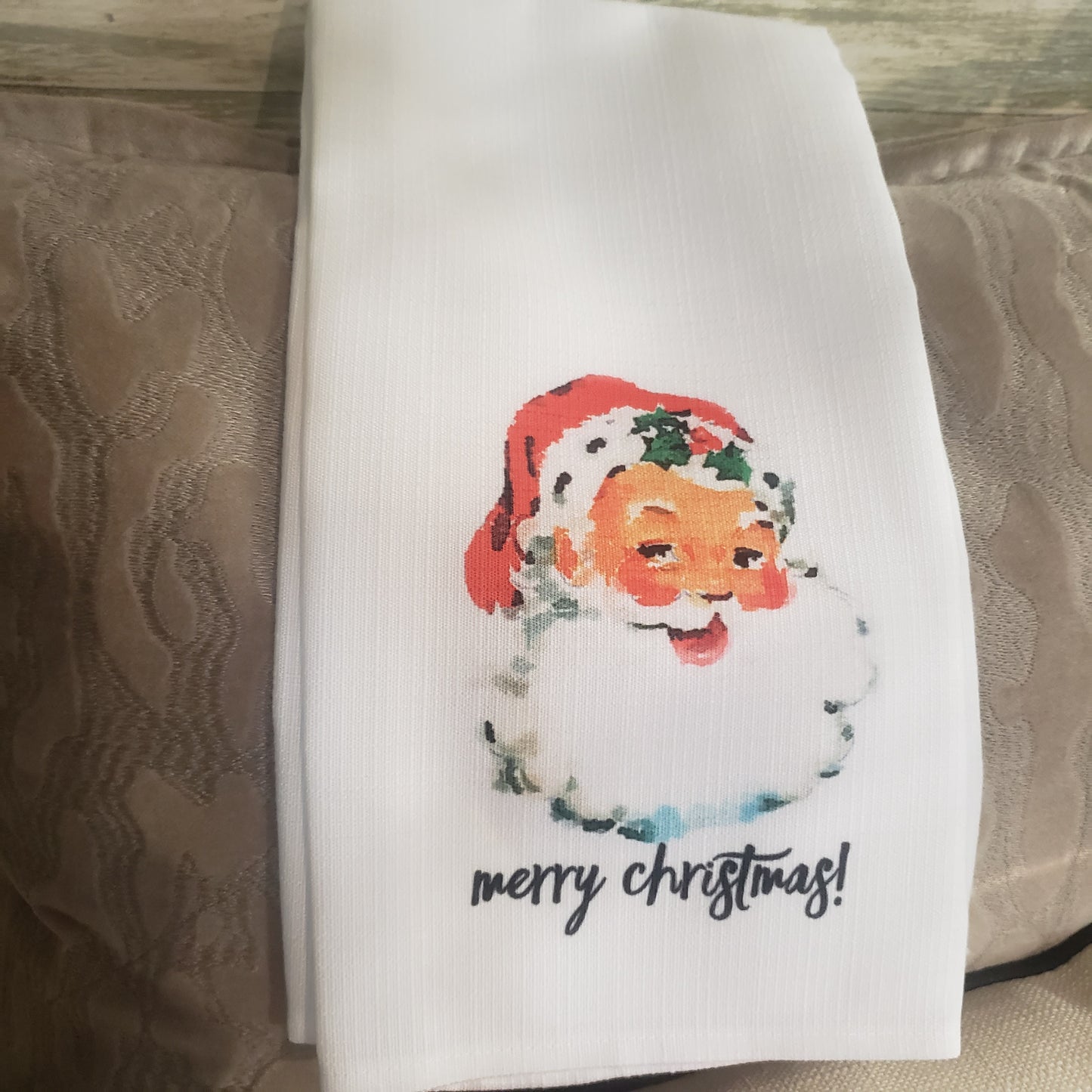 Little Birdie Vintage Santa Christmas Tea Towel