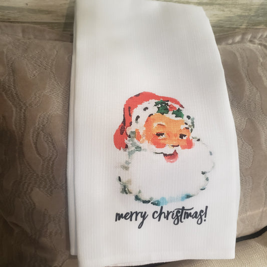 Little Birdie Vintage Santa Christmas Tea Towel