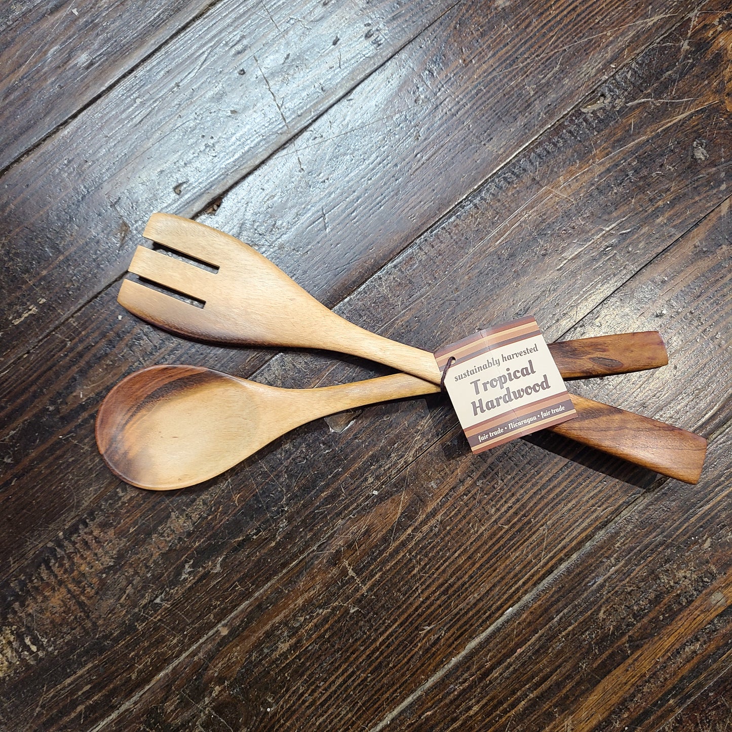 Tropical Hardwood Salad Servers
