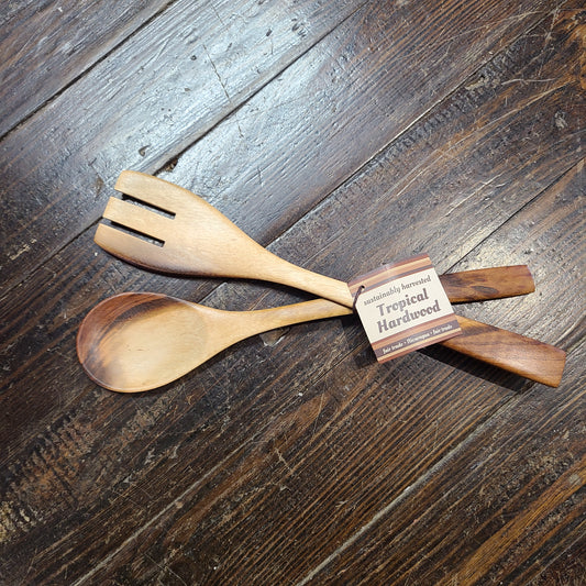 Tropical Hardwood Salad Servers