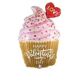 Valentine Golden Cupcake Balloon