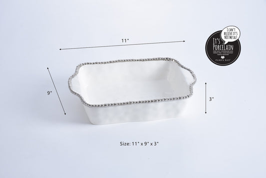 Silver Salerno Rectangular Baking Dish