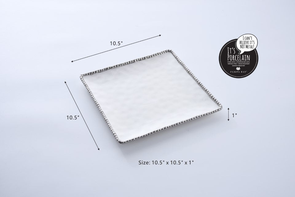Silver Salerno Square Serving Tray