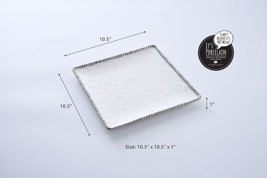Silver Salerno Square Serving Tray