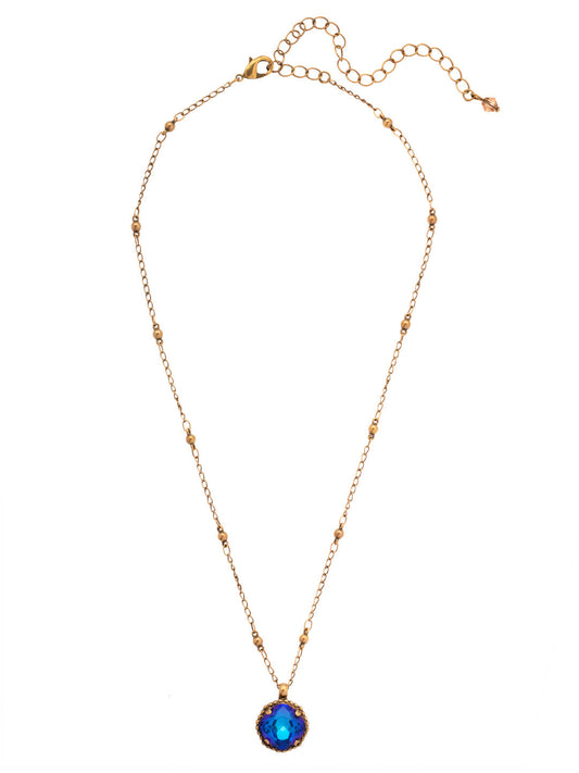 Cushion Cut Pendant Necklace - Venice Blue