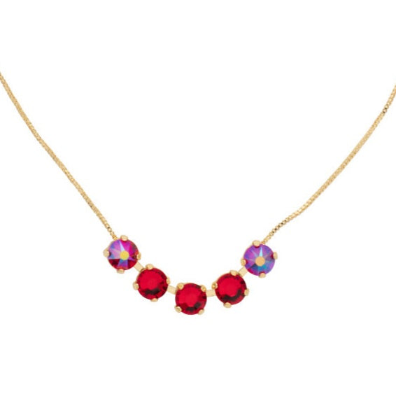 Shaughna Tennis Necklace- Cranberry