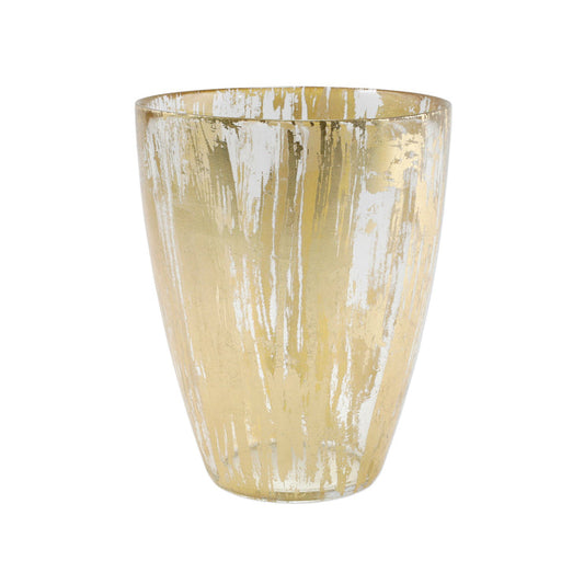 Vietri Rufolo Glass gold brushstroke vase