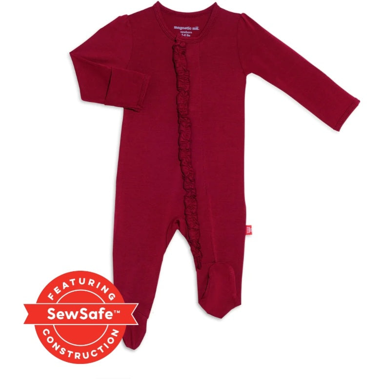 Cabernet Modal Magnetic Ruffle Footie
