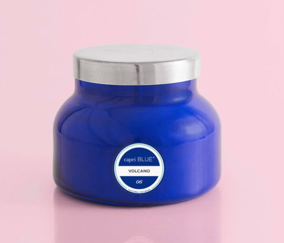 Volcano Signature Blue Jar Candle 19 oz