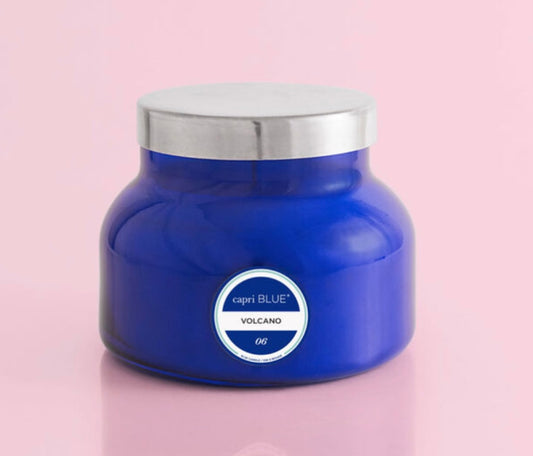 Volcano Signature Blue Jar Candle 19 oz