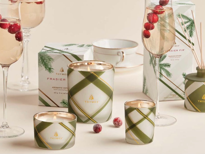 Frasier Fir Frosted Plaid Votive