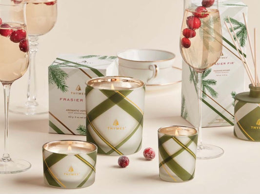 Frasier Fir Frosted Plaid Votive