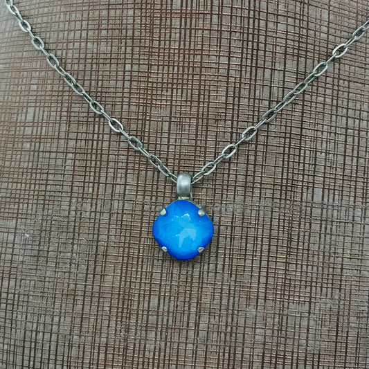 Sorrelli Antique Silver Necklace Bright Blue Pendant ASBC