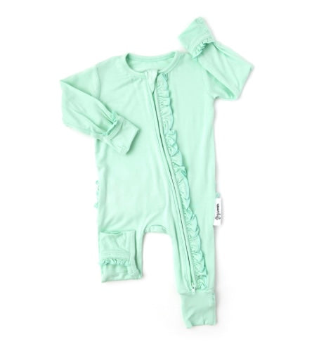 Gigi & Max Ruffle Zipper Onesie