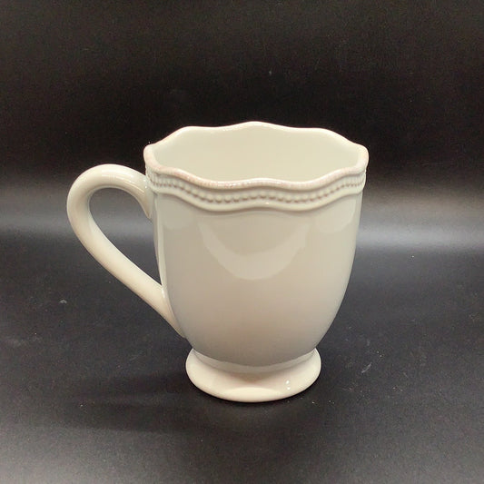 French Perle Bead White Mug