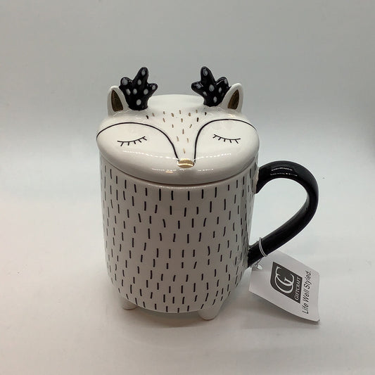 Reindeer Ceramic Mug w/Lid