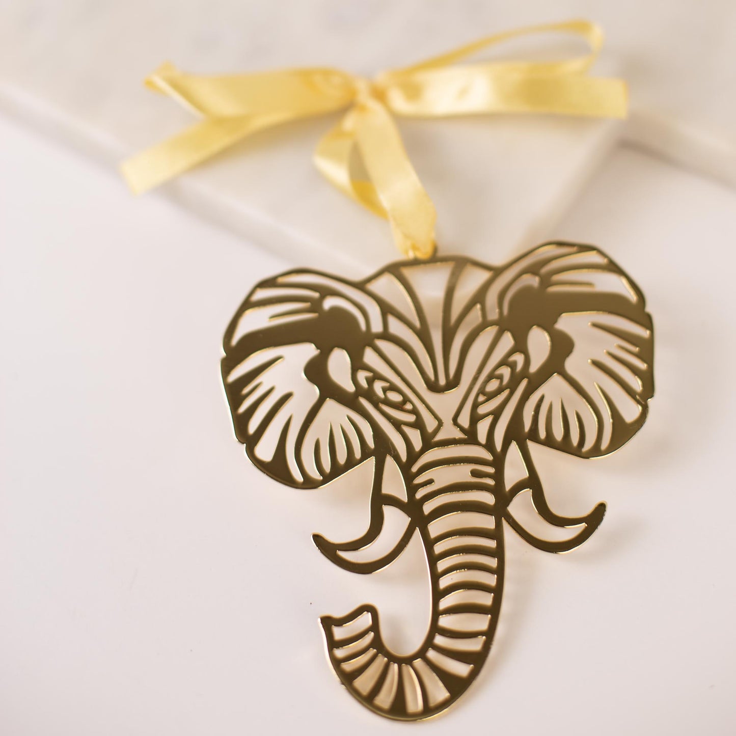 TRS Elephant Face Ornament Gold
