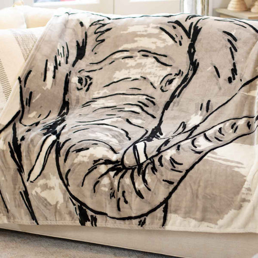 Elephant Throw Gray/Light Gray