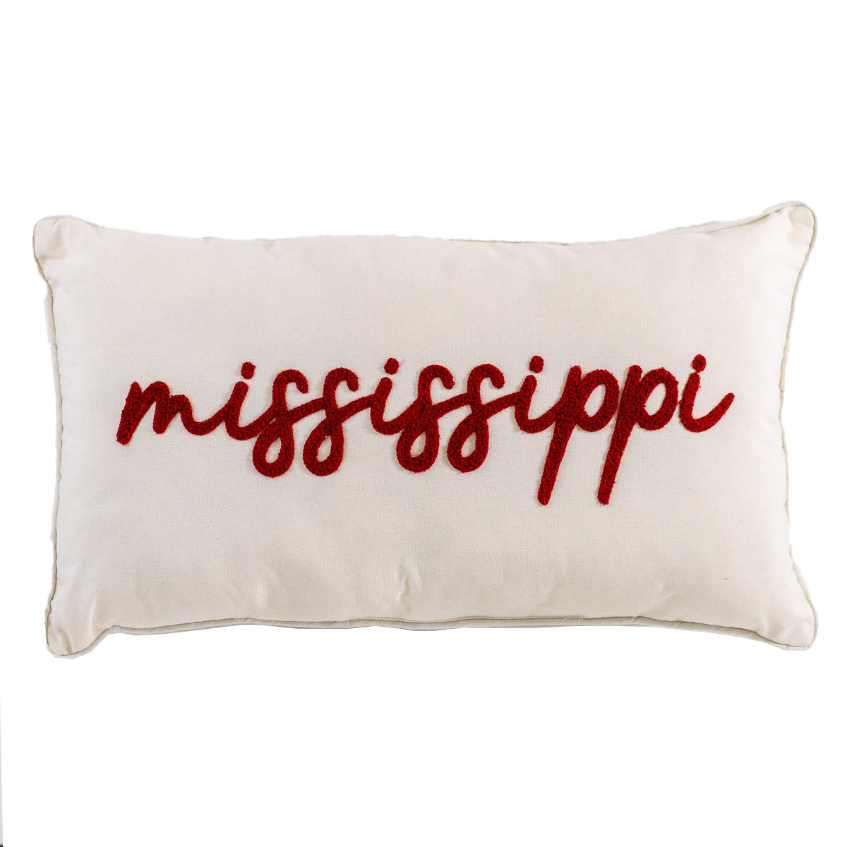 Mississippi Lumbar Pillow White/True Red