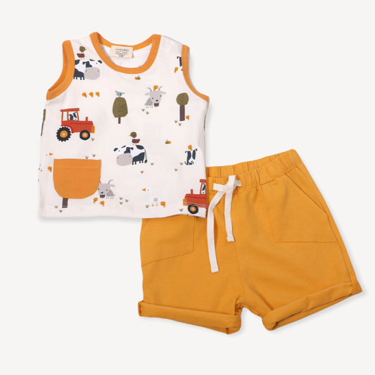 Farm Baby Playsuit Tee + Shorts Set