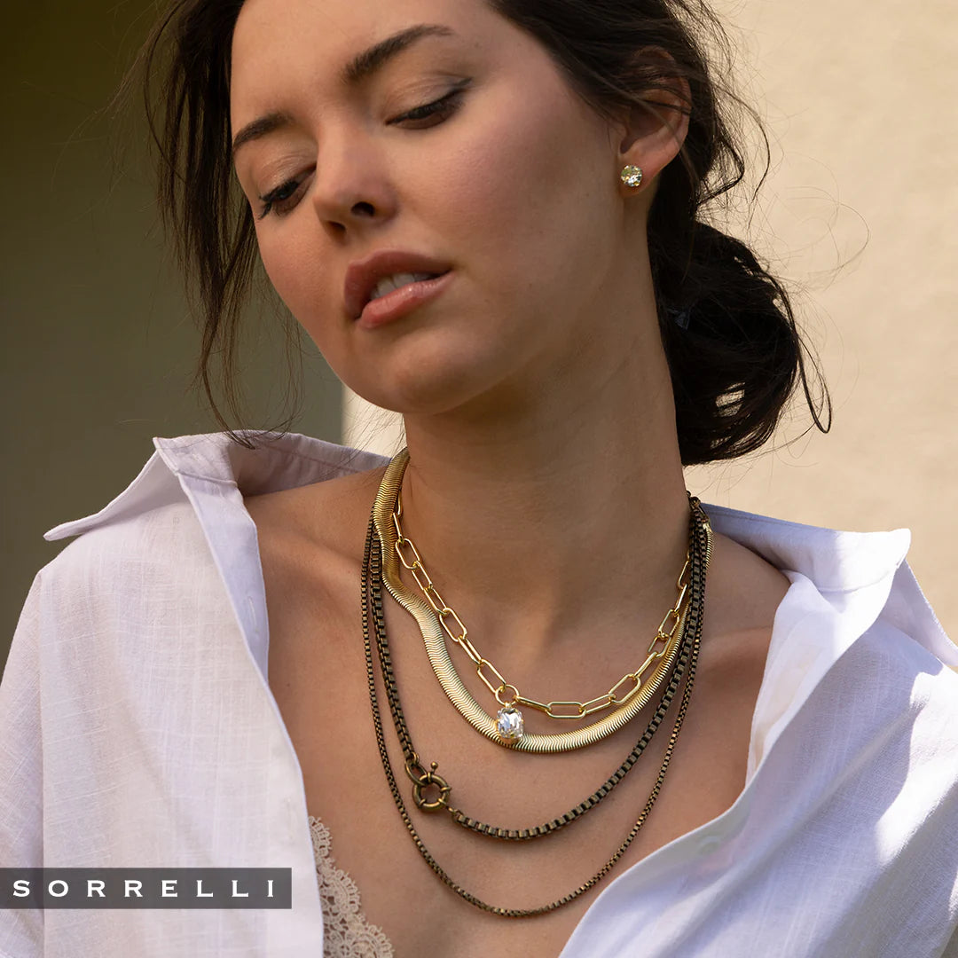 Nia Oval Pendant Necklace-Crystal