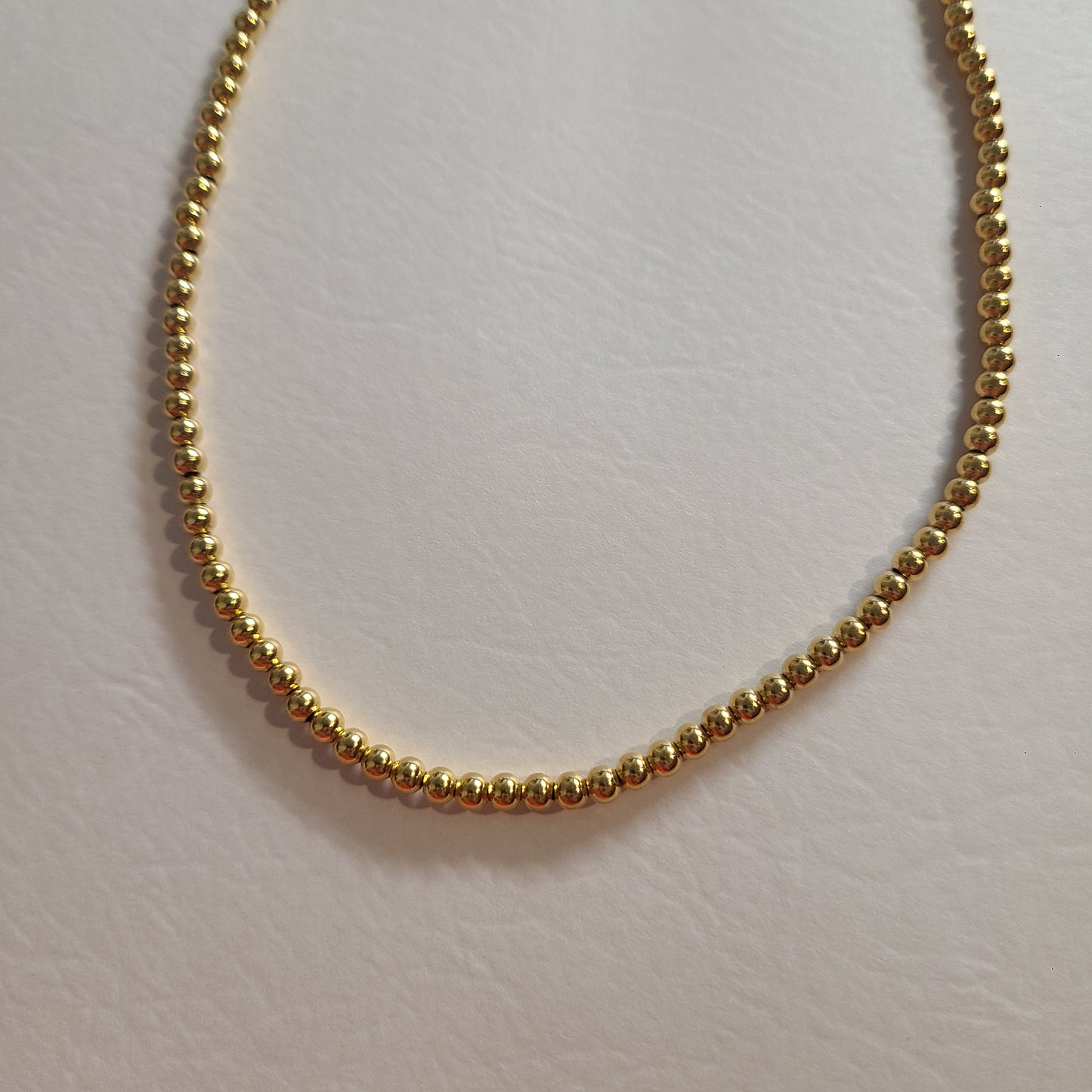 Gold 3mm Bead Necklace