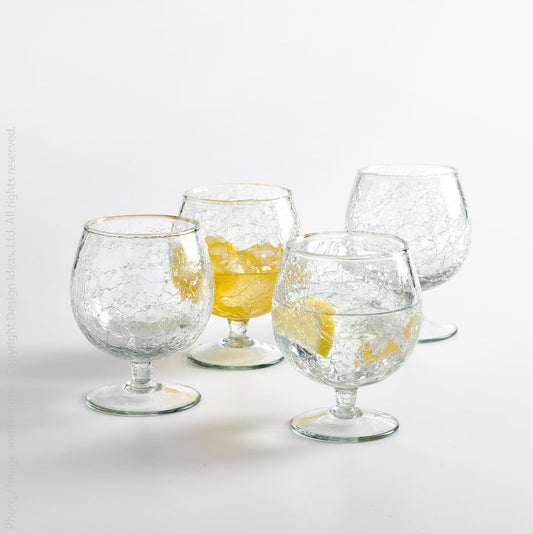 TH Norwell Mouth Blown Glass Goblet Glasses (Set of 4)