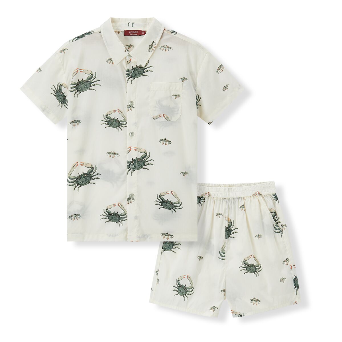 Collar Button Up Shirt and Shorts Set