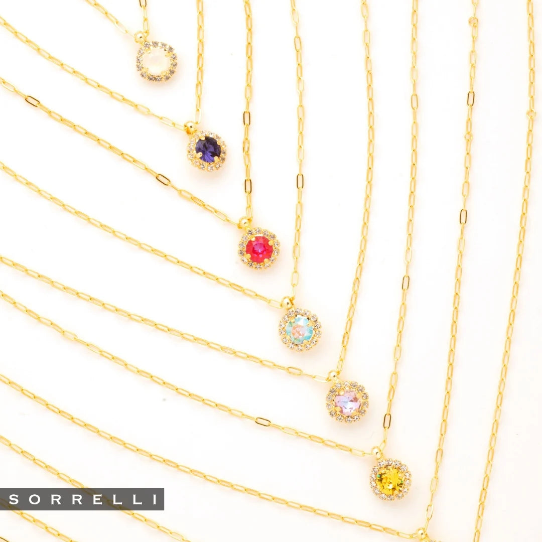 Haute Halo Pendant Necklace- Royal Red Delite