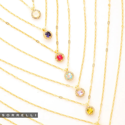 Haute Halo Pendant Necklace- Royal Red Delite